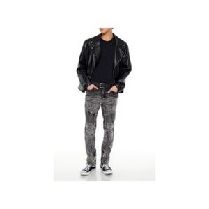 Mineral Wash Moto Skinny Jeans